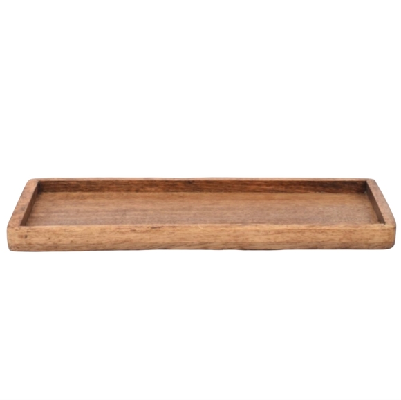Set 3 Trays Rectangle Carved Mango Wood Food Safe Breakfast Tray Cafecore Boho - Picture 6 of 15
